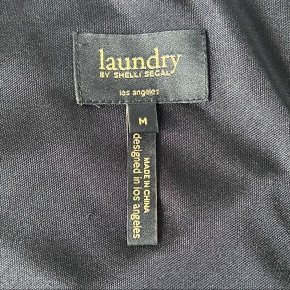 LAUNDRY BY SHELLI SEGAL Black Gold Sequined Sleeveless Sheath Dress Size M - Picture 6 of 7